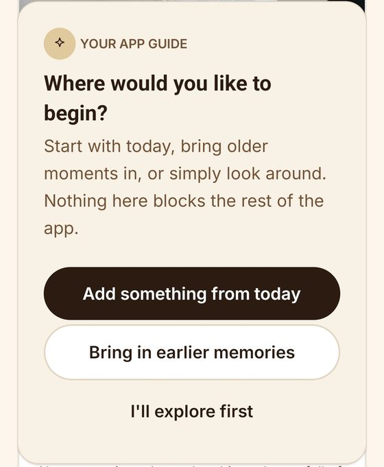 Adding earlier memories to the timeline